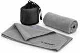 Cumpara ieftin Prosop Uscare Rapida Trizand Microfibra 120x60 cm Gri, Compact, Husa Inclusa