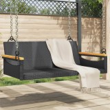 VidaXL Bancă de balansoar, negru, 109x62x40 cm, poliratan 368143