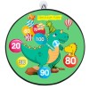 Joc Darts Flippy pentru Copii, Placa Pliabila 70 cm, 8 Mingii Velcro/Scai Simple, 2 Mingii Luminoase, Model Dinozaur Park, Verde