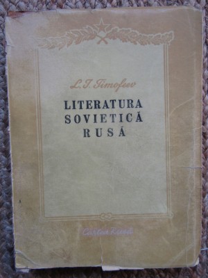 Literatura sovietica rusa - L. I. Timofeev foto