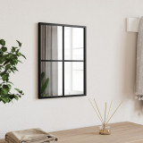Oglinda de perete, negru, 30x40 cm, dreptunghiulara, fier GartenMobel Dekor, vidaXL