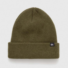 Quiksilver caciula de lana culoarea verde, de lana, din tricot gros