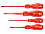 Kit şurubelniţe izolate slim Phillips şi plat NEO TOOLS 4 piese 1kV AC
