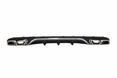 Difuzor Bara Spate cu Ornamente Tobe Mercedes E-Class W213 S213 Standard (2016-2019) E63 Design Crom Performance AutoTuning foto