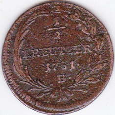 Ungaria Austria 1/2 krajczar kreuzer creitar 1781 B Kormoczbanya Kremnitz