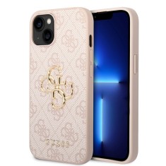Husa iPhone 14 Guess Leather 4G Metal Logo, roz, GUHCP14S4GMGPI foto