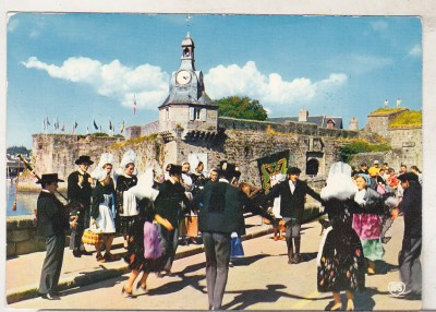 bnk cp Franta - Ansamblul folcloric Concarneau - uzata foto