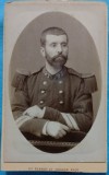 Fotografie tip CDV, Subofiter de infanterie, francez in uniforma de ceremonie, sfarsit de secol XIX