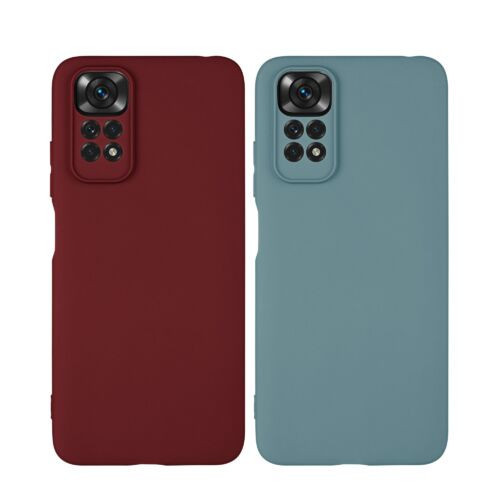 Husa kwmobile pentru Xiaomi Redmi Note 11/Redmi Note 11S, Silicon, Visiniu/Albastu, 60988.187.206