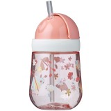 Little Dutch Straw Cup Flowers &amp; Butterflies ceasca cu pai 9m+ 300 ml