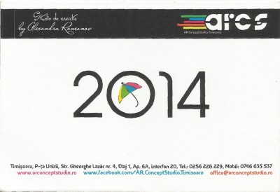 Romania, AR Concept Studio, calendar de buzunar, 2014 foto