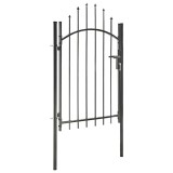 vidaXL Poartă de grădină, negru, 1 x 2 m, oțel 143060