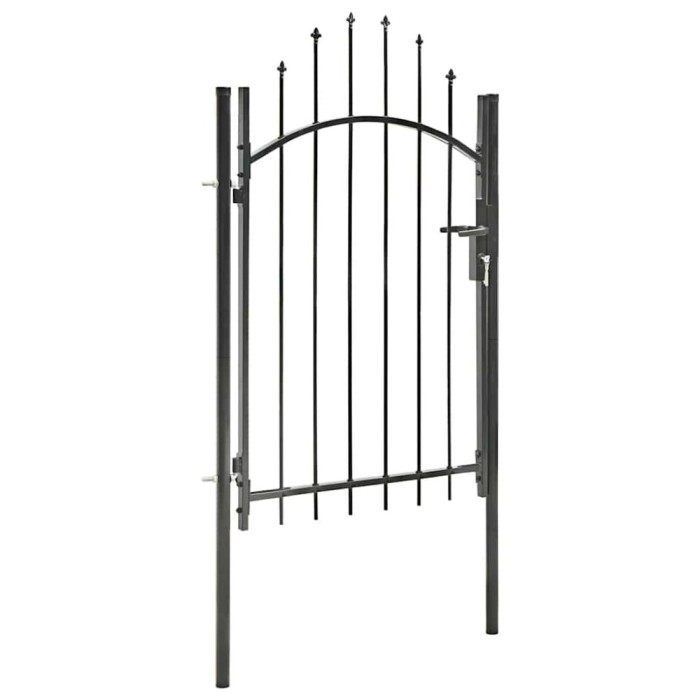 vidaXL Poartă de grădină, negru, 1 x 2 m, oțel