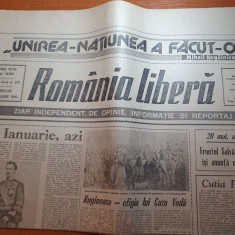 ziarul romania libera 24 ianuarie 1990 - 131 de ani de la unirea lui cuza