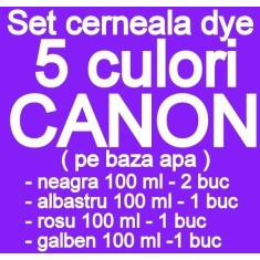 Pachet 5 culori Cerneala CANON DYE CISS PGI5 CLI8 PGI520 CLI-521 PGI525 CLI-526