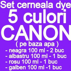 Pachet 5 culori Cerneala CANON DYE CISS PGI5 CLI8 PGI520 CLI-521 PGI525 CLI-526