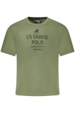 U.S. Grand POLO Tricou barbati cu imprimeu din bumbac, regular fit, verde, S
