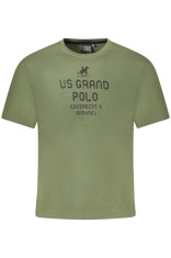 U.S. Grand POLO Tricou barbati cu imprimeu din bumbac, regular fit, verde, S