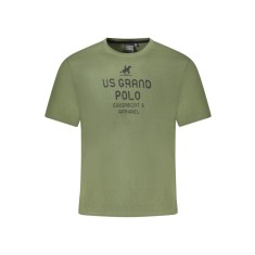 U.S. Grand POLO Tricou barbati cu imprimeu din bumbac, regular fit, verde, S
