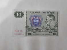 Suedia 10 Kronor 1984 Noua