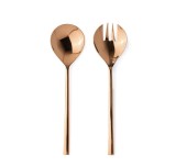 Cumpara ieftin Set 2 linguri servire salata otel cupru satinat Hestia 7x27,1h; 7x27,1h