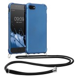 Husa Kwmobile pentru Apple iPhone 8/iPhone 7/iPhone SE 2, Albastru, Silicon, KWM000022PH003C, Textil, Carcasa