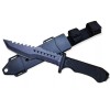 Cutit Militar Tactic Foxter 31cm, Teaca, Negru, Otel Inoxidabil, Lama Zimtata, Camping, Aprinzator Foc