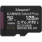 Card Memorie microSDXC Kingston Canvas Select Plus Android A1, 128Gb, Clasa 10 / UHS-1 U1, Cu Adaptor SDCS3/128GBSP