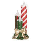 Cumpara ieftin Decoratiune Craciun muzicala cu led Lumanari polirasina multicolora 19x16x41 cm
