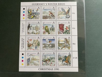 Guernsey - Serie timbre pasari, fauna nestampilate MNH foto