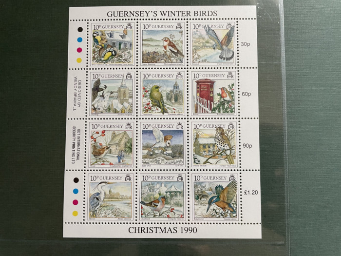 Guernsey - Serie timbre pasari, fauna nestampilate MNH