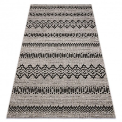 Covor sisal Floorlux 20510 argintiu si negru, 140x200 cm foto
