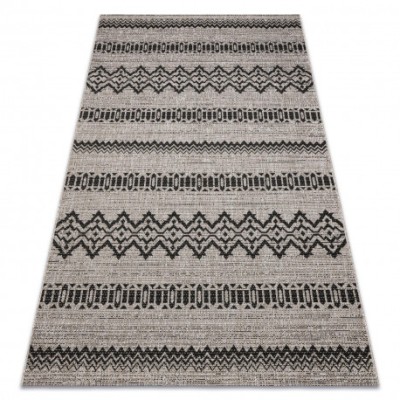 Covor sisal Floorlux 20510 argintiu si negru, 80x150 cm foto