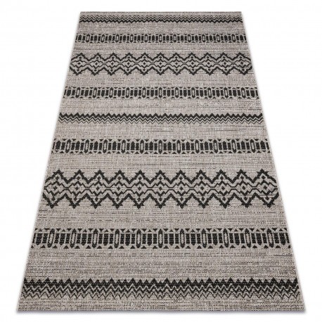 Covor sisal Floorlux 20510 argintiu si negru, 140x200 cm
