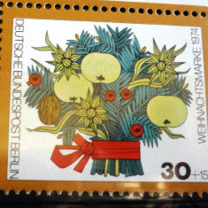 GERMANIA 1974 – FLORI DE CRACIUN, timbru nestampilat, B24