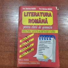 Literatura romana pentru elevii de gimnaziu de Mariana Badea,M.Negru