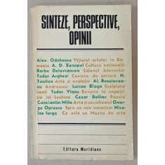 SINTEZE , PERSPECTIVE , OPINII , DIN GANDIREA ROMANEASCA DESPRE ARTA , antologie de AMELIA PAVEL , 1980 , * COPERTA MICI DEFECTE