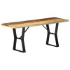 Banca lemn masiv reciclat Gossi 110 cm, stil industrial, picioare fier, multicolor, living, hol, bucatarie