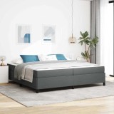 Cumpara ieftin Pat cu arcuri Gri &icirc;nchis, Negru 200 x 200 cm
