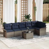 vidaXL Set de canapele pentru grădină 7 pcs Gri poliratan 3354064