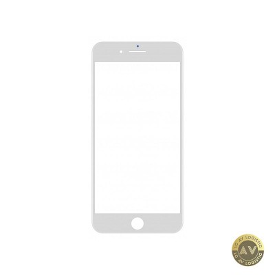 Geam Ecran Apple iPhone 8 Plus cu Rama si Adeziv OCA Alb foto