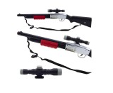 Pusca de jucarie 65 cm, negru / argintiu, efecte sonore, Lean 24819