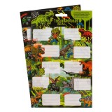 Etichete adezive cu dinozauri, 20 bucăți, 2 coli, multicolore, CMCLASS