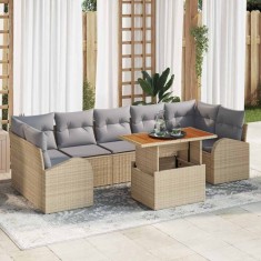 vidaXL Set de canapele pentru grădină Manual 8 pcs bej și gri deschis 3349552
