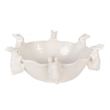 Cumpara ieftin Bol Paste Iepurasi ceramica alba 21x21x7 cm
