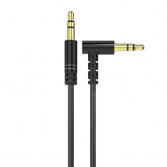 Cablu &icirc;nclinat Dudao Mini Mufă AUX 3,5 Mm Cablu 1 M Negru (L11 Negru) DUDAO CABLE L11 BLACK
