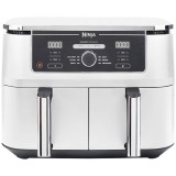 Friteuza cu aer cald Ninja Foodi DualZone AF400EUWH, 2470 W, 9.5 l, 6 functii gatit, Alb