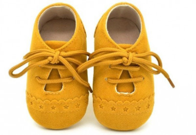 Pantofiori eleganti bebelusi drool (marime: 6-12 luni, culoare: mustar) foto