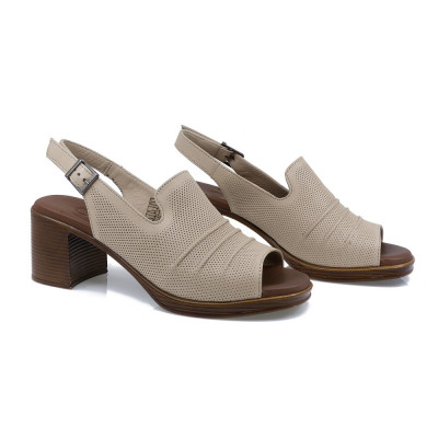 Sandale dama, Caspian, Cas-23604-24206, casual, piele naturala, bej foto