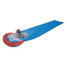 Tobogan de apa gonflabil bleu, 4.88x0.90 m, cu jeturi, 5-14 ani